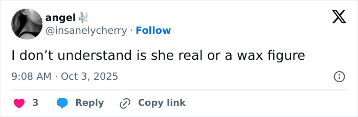 Tweet questioning if a figure resembling Taylor Swift suddenly looks like Caitlyn Jenner amid album release reactions.