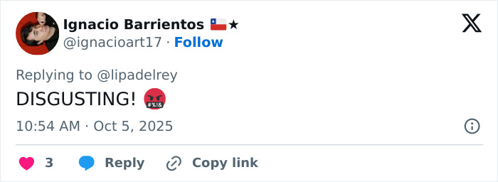 Twitter user expressing outrage with a strong message and angry emoji in response to inappropriate touching allegation involving Dua Lipa. Twitter user expressing outrage with a strong message and angry emoji in response to inappropriate touching allegation involving Dua Lipa.