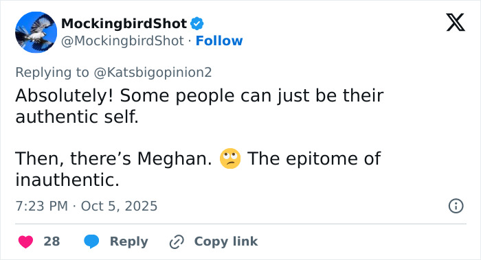 Tweet criticizing Meghan Markle’s video, highlighting Lana Del Rey’s husband praised for being classier amid backlash. Tweet criticizing Meghan Markle’s video, highlighting Lana Del Rey’s husband praised for being classier amid backlash.