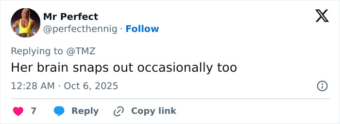 Screenshot of a tweet responding to TMZ, mentioning Britney Spears and referencing a concerning accident with bruises.