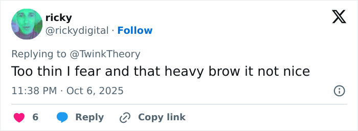 Image showing a social media comment reacting to Mandy Moore's unrecognizable new look with concerns about her appearance.