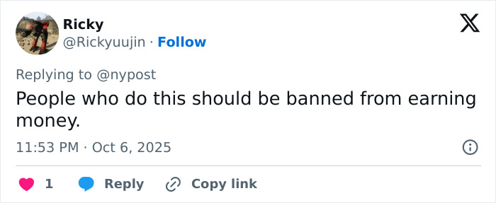 Screenshot of a social media comment opposing influencer&rsquo;s fake syringe attack pranks and suggesting a ban on earning money.