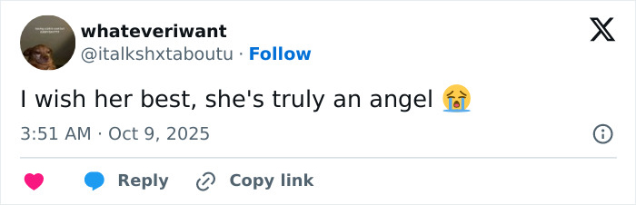 Screenshot of a tweet expressing support amid fans' suspicion of Selena Gomez's kidney donor and wedding drama.