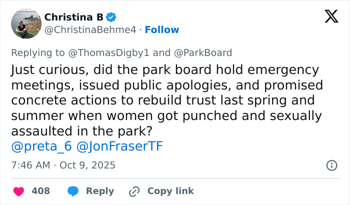 Screenshot of a tweet questioning public apologies by event organizers amid controversy over transgender community issues.