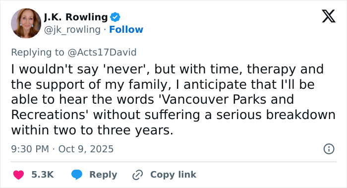 J.K. Rowling tweeting controversy involving Harry Potter event organizers and transgender community apology.