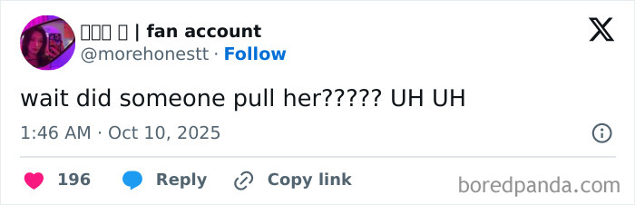 Screenshot of a tweet expressing shock after a man tries to snatch Billie Eilish at Miami concert, sparking fan outrage.
