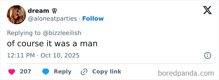 Tweet screenshot showing user replying to Billie Eilish with outrage over a man trying to snatch her at Miami concert.