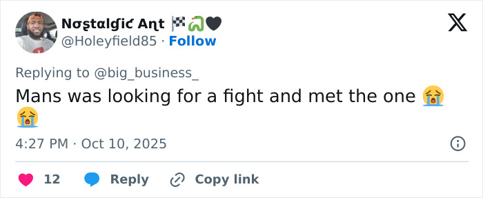 Tweet from user Nostalgic Ant reacting to disturbing Mark Sanchez footage showing bizarre behavior before alleged attack.