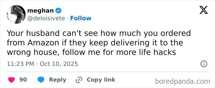 Tweet about Amazon delivery mishaps with a humorous tone featured in Netflix gotta add a comment section collection.