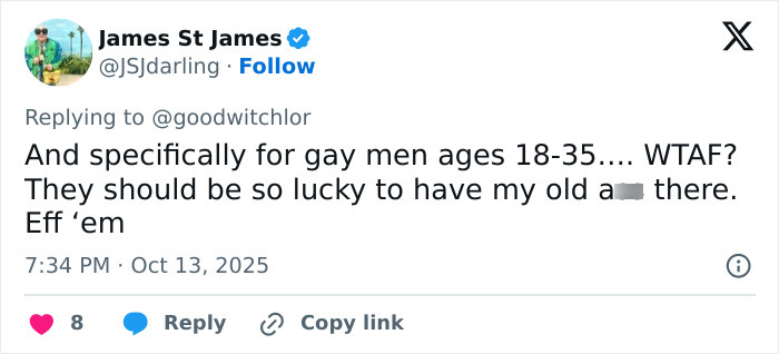 Tweet criticizing men-only gay bar amid massive outrage and accusations of blatant misogyny from lesbians after viral post.
