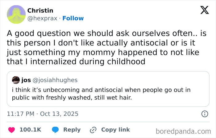 Twitter exchange about antisocial behavior humor featured in Netflix gotta add a comment section October tweets.