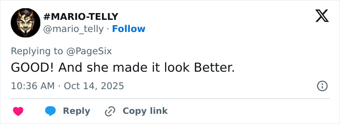 Twitter user replying to PageSix about Meghan Markle at Paris Fashion Week, referencing Balenciaga designer&rsquo;s statement.