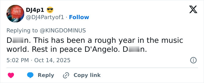 R&B Legend D'Angelo Passes Away At 51 After Several Months Of Treatment