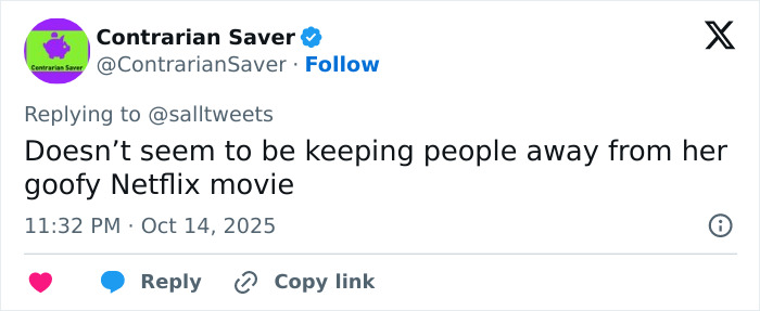 Screenshot of a tweet criticizing Keira Knightley amid backlash from trans activists over a Harry Potter boycott.