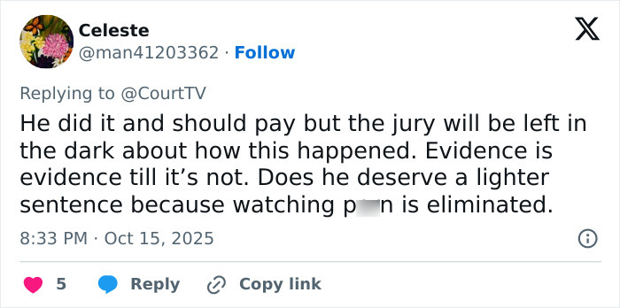 Tweet discussing a dad who watched adult videos while his 2-year-old daughter passed away in a hot car, jury uncertainty.