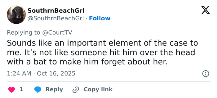 Twitter reply discussing a case involving a dad watching adult videos while his toddler daughter passed away in a hot car.