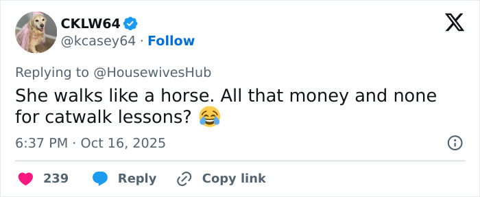 Social media user criticizes Lisa Rinna&rsquo;s daughter&rsquo;s Victoria&rsquo;s Secret show performance, calling it an awful walk.