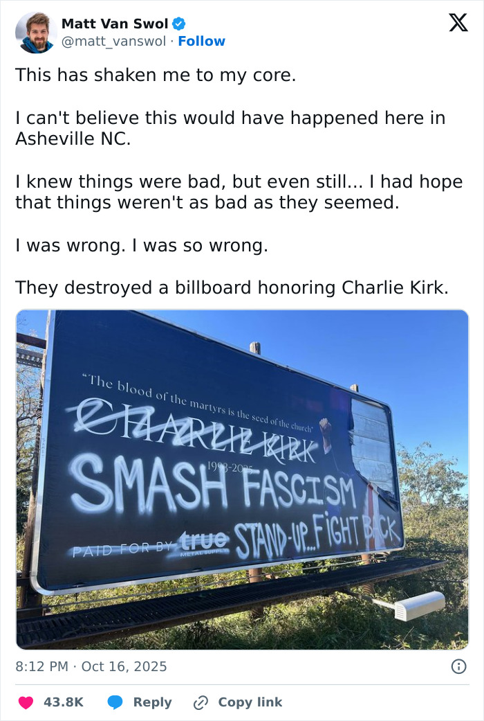 Graffiti-covered billboard in Michigan related to Charlie Kirk sparks reactions about a very inventive form of birth control. Graffiti-covered billboard in Michigan related to Charlie Kirk sparks reactions about a very inventive form of birth control.