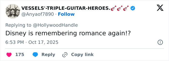 Tweet from user responding to Disney film with backlash over heterosexual breeding propaganda theme online. Tweet from user responding to Disney film with backlash over heterosexual breeding propaganda theme online.