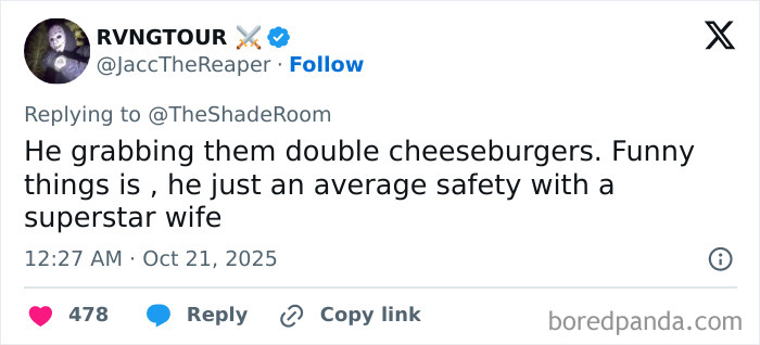 Tweet screenshot criticizing Simone Biles and Jonathan Owens for PDA video, highlighting disrespect claims and public backlash.