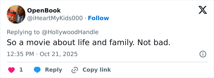 Twitter user commenting on a new Disney film about life and family amid heterosexual breeding propaganda backlash online. Twitter user commenting on a new Disney film about life and family amid heterosexual breeding propaganda backlash online.