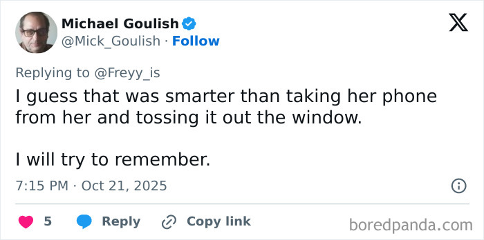 Tweet screenshot of Michael Goulish replying about shutting down a speakerphone user, sparking others to share stories. Tweet screenshot of Michael Goulish replying about shutting down a speakerphone user, sparking others to share stories.