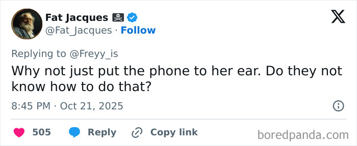 Screenshot of a Twitter reply sarcastically addressing speakerphone use, part of stories about shutting down speakerphone users. Screenshot of a Twitter reply sarcastically addressing speakerphone use, part of stories about shutting down speakerphone users.