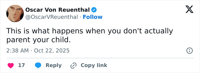 Screenshot of a tweet expressing concern about North West&rsquo;s fake face tattoos, piercings, and grills sparking worry.