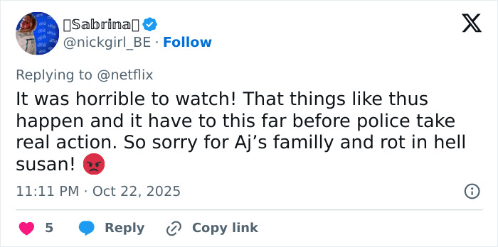 Social media reaction expressing horror over Netflix&rsquo;s The Perfect Neighbor and its disturbing true story.