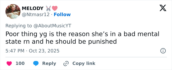 Tweet discussing K-Pop icon Park Bom&rsquo;s mental state and the reason behind her drastic plastic surgery transformation.