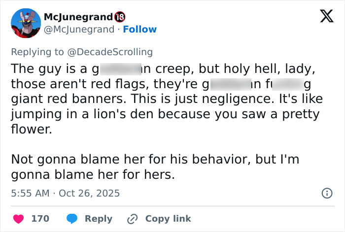 Tweet screenshot showing a viral comment on David Harbour's atrocious interaction with a woman half his age causing upset online.