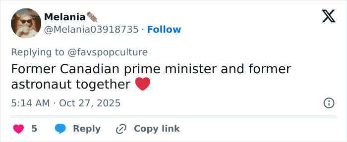 Tweet referencing Katy Perry and Justin Trudeau's romance, suggesting it's a jab at their exes with heart emoji. Tweet referencing Katy Perry and Justin Trudeau's romance, suggesting it's a jab at their exes with heart emoji.