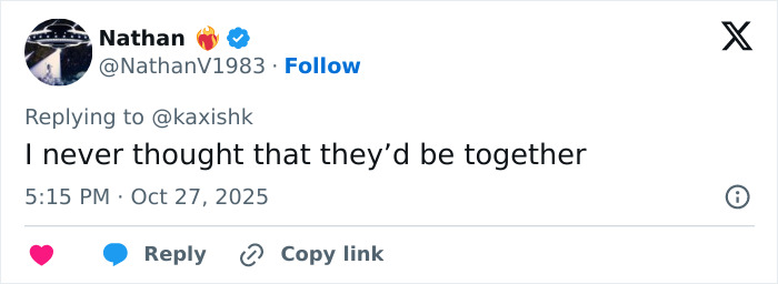 Tweet by Nathan replying about Katy Perry and Justin Trudeau romance claims, discussing their relationship and exes speculation. Tweet by Nathan replying about Katy Perry and Justin Trudeau romance claims, discussing their relationship and exes speculation.