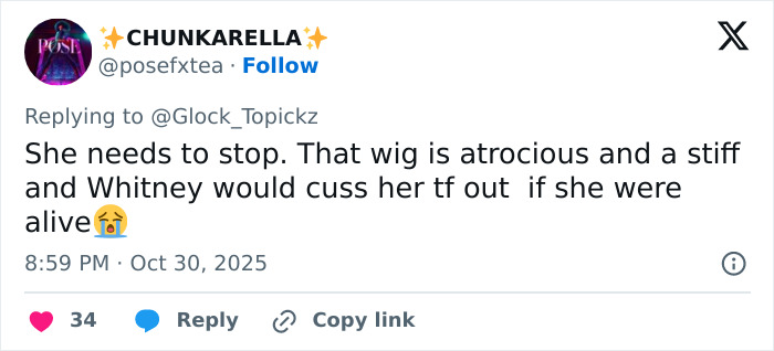 Social media backlash over Winnie Harlow channeling Whitney Houston for Halloween costume.