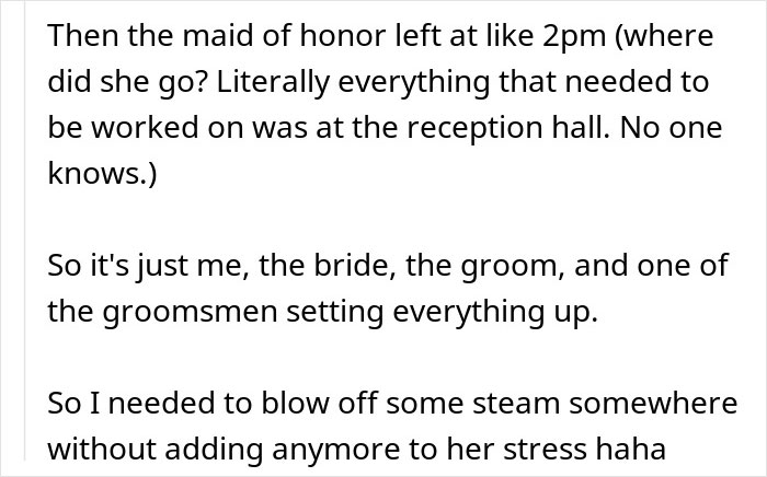 Bridesmaid doing her nails before a wedding while the bride gets self-conscious and upset in a tense moment.