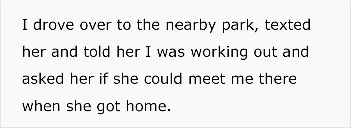 Text excerpt about a man driving to a park and asking his girlfriend to meet him after work, relating to creepy secret photos.