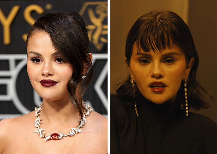 Selena Gomez with contrasting looks in new music video, sparking fan reactions about her face and appearance. Selena Gomez with contrasting looks in new music video, sparking fan reactions about her face and appearance.