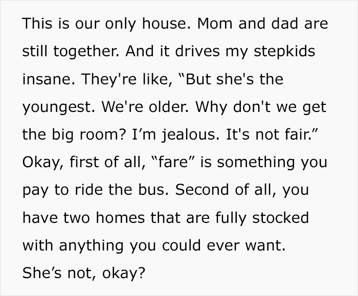 Mom sparks debate over why her biological daughter has the biggest room in the house causing family disagreements.