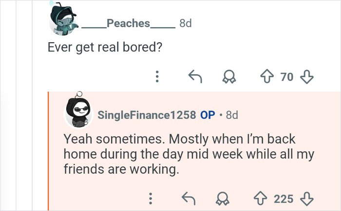 Screenshot of an online conversation discussing what life is really like for a person who won $7M in the lottery.