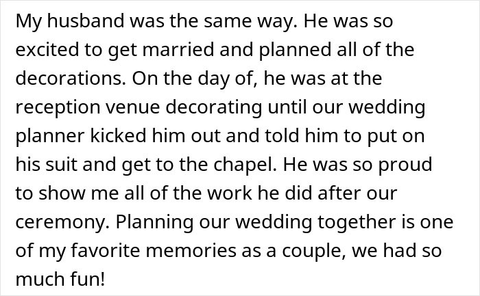 Text from a woman sharing a wedding story, expressing disappointment and anger about a Halloween wedding she attended.