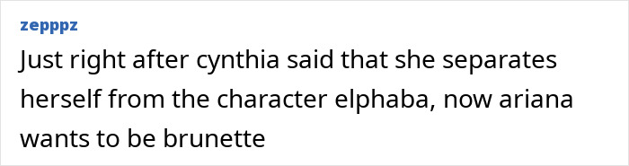 Comment discussing Ariana Grande's dramatic new brunette look and fans' mixed reactions online.