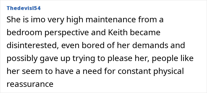 Alt text: Comment discussing Nicole Kidman&rsquo;s intimacy and relationship issues amid Keith Urban divorce news.