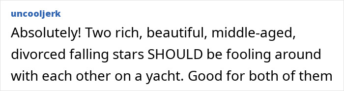 Screenshot of a social media comment discussing Katy Perry and Justin Trudeau romance amid ex-wife's cryptic message.