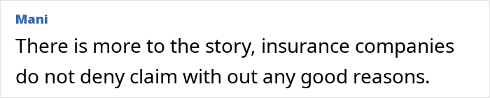 Insurance company denial message discussing claim refusal and key details related to a woman knocked unconscious by bird incident.