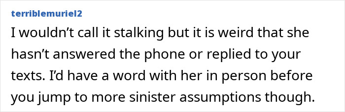 Screenshot of an online comment discussing a DIL freaked out by mystery calls from her own MIL nonstop.