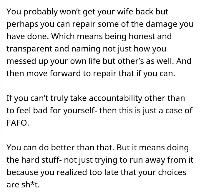 Man reflecting on accountability and regret after leaving wife for a younger woman, facing the brutal truth of choices made.