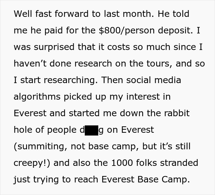 Text describing a man getting majorly hurt after his wife asks to cancel their surprise anniversary trip he planned. Text describing a man getting majorly hurt after his wife asks to cancel their surprise anniversary trip he planned.