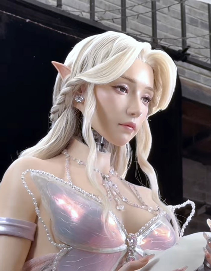 Eery new robot with elf-like features and detailed design sparks debate about technology going too far in innovation.