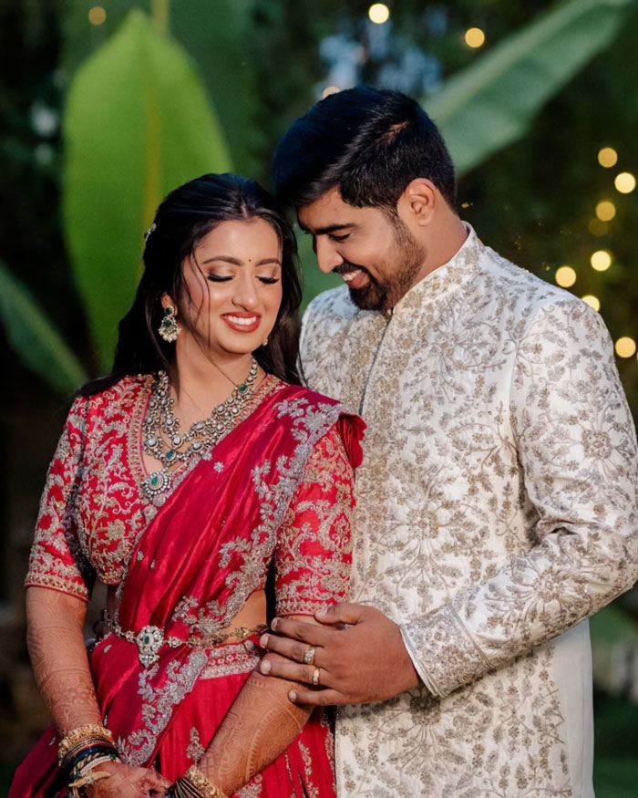 Couple dressed in traditional attire, sharing a tender moment, linked to doctor argued against wife&rsquo;s autopsy story.