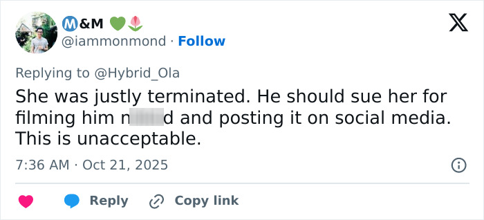 "He Should Sue Her": Woman Fired For Exposing Customer With No Underwear, Sparks Heated Debate "He Should Sue Her": Woman Fired For Exposing Customer With No Underwear, Sparks Heated Debate